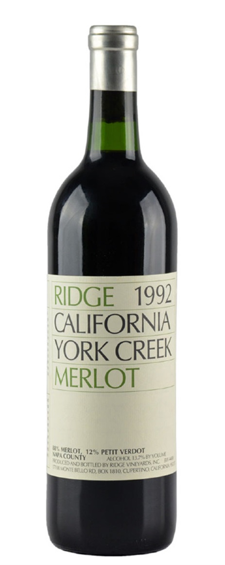 1992 Ridge Merlot York Creek