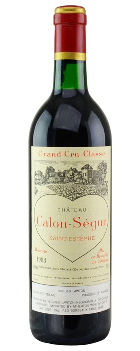 1988 Calon Segur Bordeaux Blend