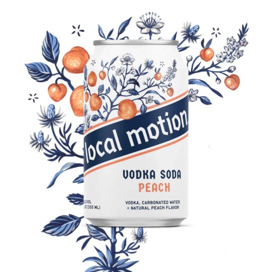 Local Motion Peach Vodka Soda - 4pk Cans
