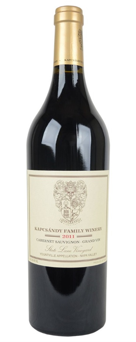 2011 Kapcsandy Family Winery Cabernet Sauvignon Grand Vin  State Lane Vineyard