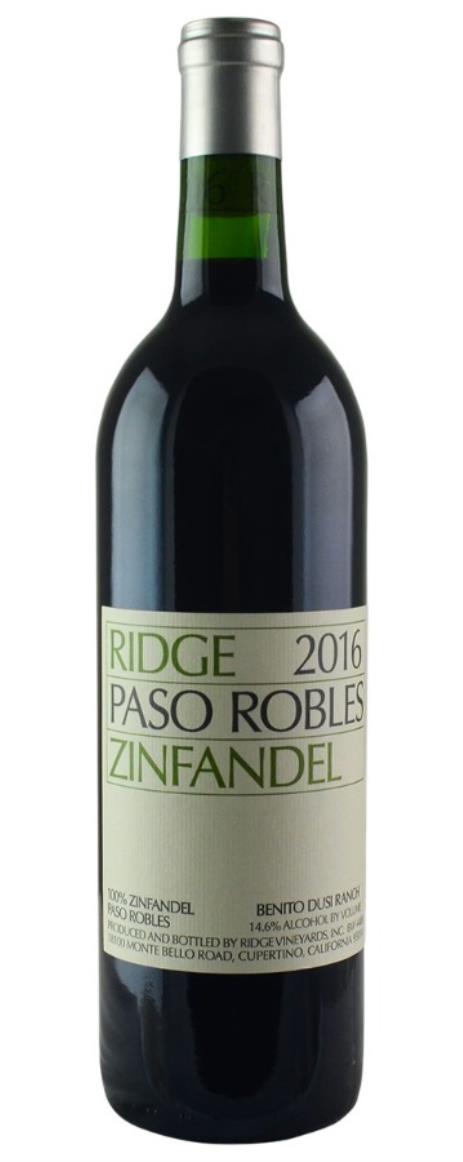 2016 Ridge Zinfandel Paso Robles
