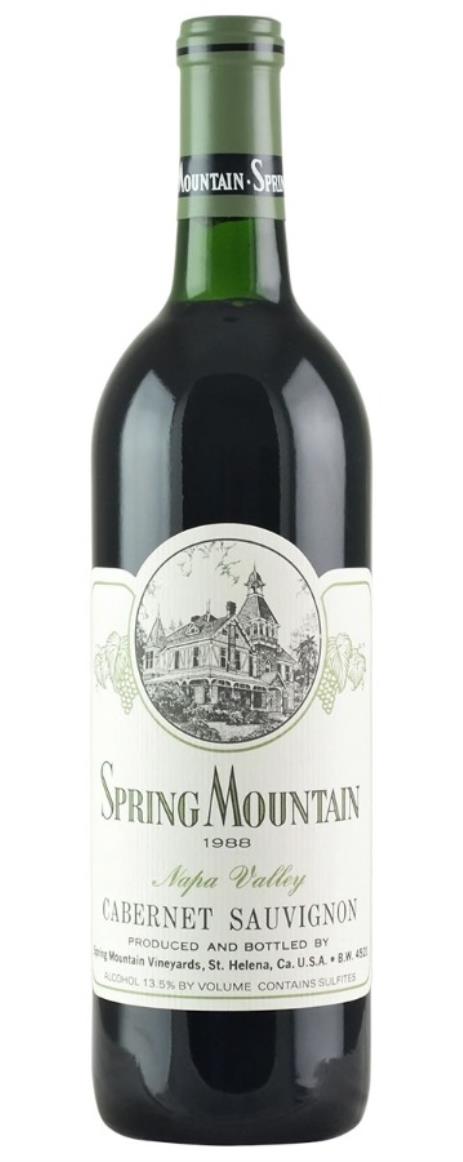 1988 Spring Mountain Vineyard Cabernet Sauvignon