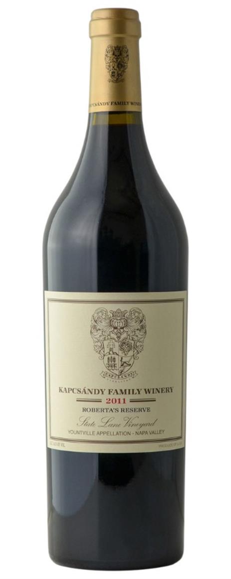 2011 Kapcsandy Family Winery Roberta's Reserve State Lane Vineyard