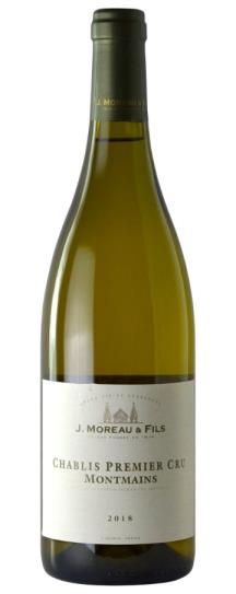 Buy 18 J Moreau Fils Chablis 1er Cru Montmain 750ml Online