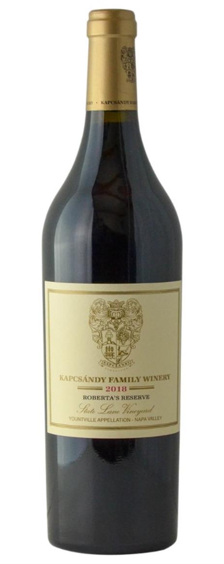 2018 Kapcsandy Family Winery Roberta's Reserve State Lane Vineyard