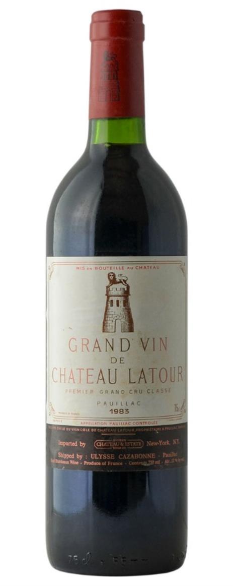 1983 Chateau Latour bin scuffed/soiled label