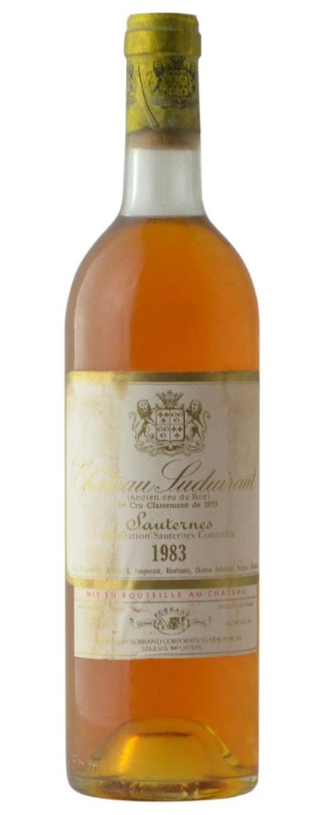 1983 Chateau Suduiraut bin scuffed/soiled label