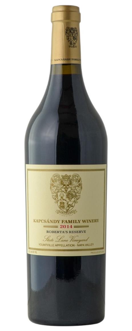 2014 Kapcsandy Family Winery Roberta's Reserve State Lane Vineyard