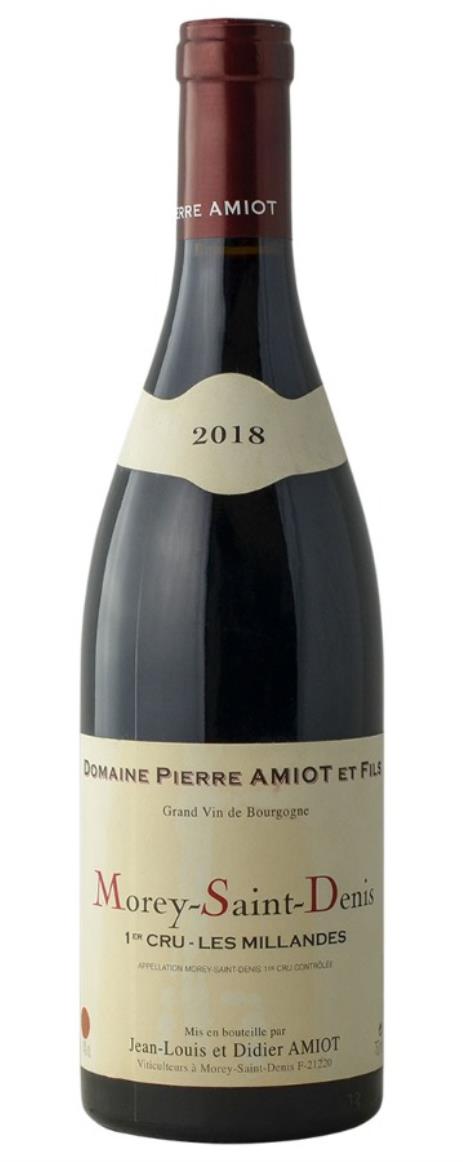 2018 Domaine Pierre Amiot Morey Saint Denis Les Millandes 1er Cru Bin Soiled Label