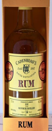 Cadenhead's 14 Year Single Cask Jamaican Rum SFJE from Monymust Distillery